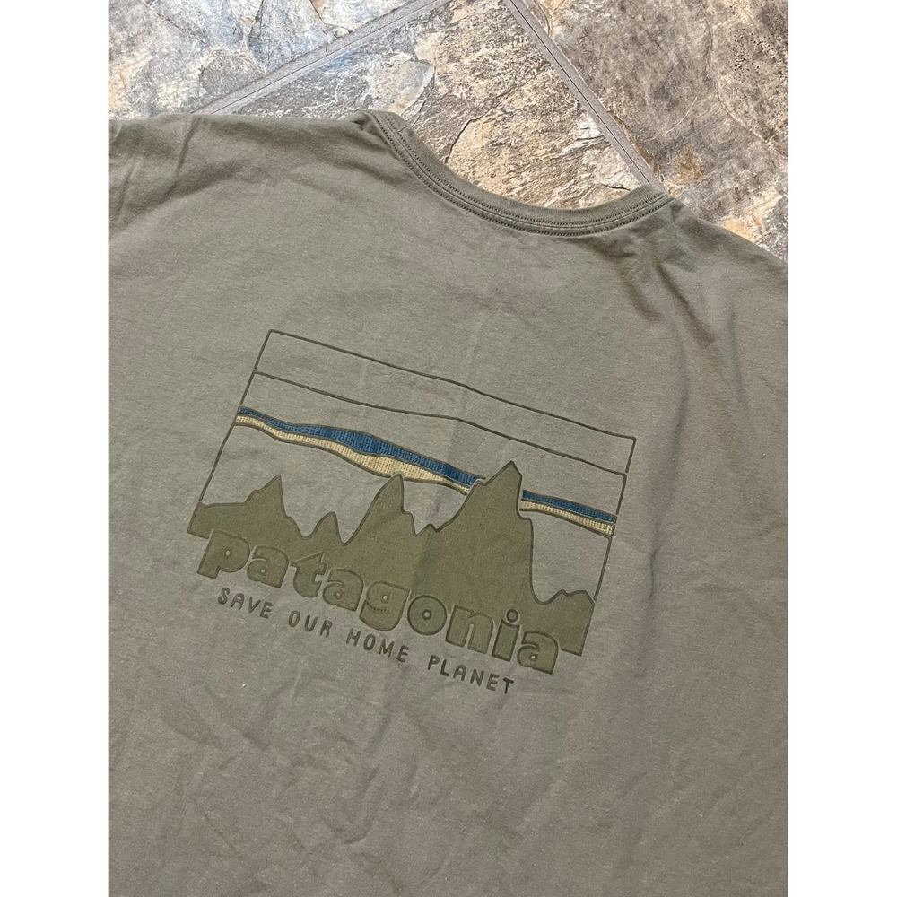Patagonia T-Shirt Men XXL Green Save Our Home Planet Organic Cotton